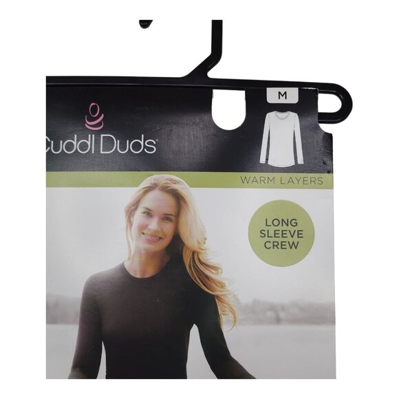 Cuddl Duds Softwear Long Sleeve Crew Medium Stretch Modal Blend Top Off White - Picture 9 of 13